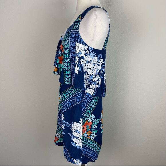 Maeve Blue Floral Tisana Sleeveless Dress 0 - Picture 4 of 8